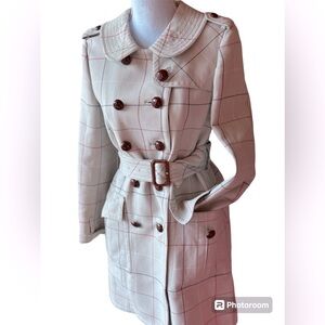 Vintage belted plaid trench COACH coat - Sz 4